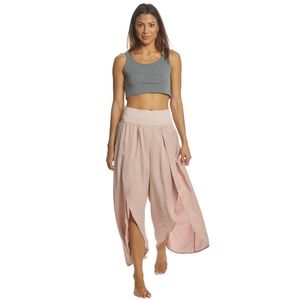 Free People Blush Pink Wide-Leg Track Pants